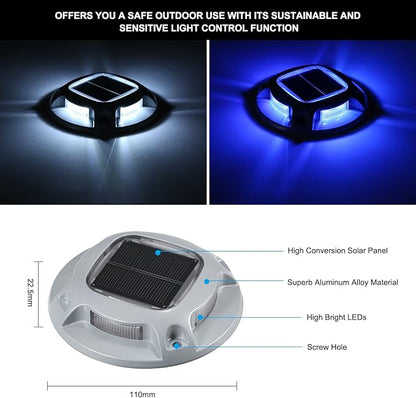 Zerodis Driveway Lights, Sensitive Light Control Outdoor Warning Step Lights High Bright Solar Deck Light Ip68 Water Proof Design Lamp for Sidewalk Stair Garden Pathway