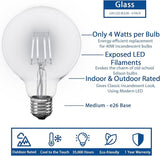 Novelty Lights 4 Pack G95 Edison Style LED Globe Light Bulb, 4 Watt (40 Watt Equivalent) - Decorative Outdoor Light | Lumora
