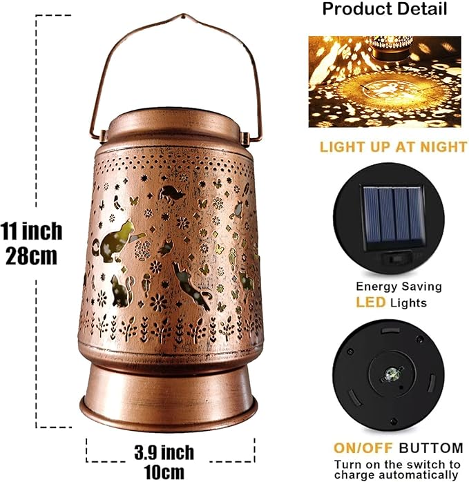 cat Solar Light Outdoor Waterproof Hanging Ornament, Solar Decoration LED Lantern Outdoor Garden Decoration | Lumora
