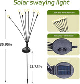 2 Packs Firefly Lights Solar Outdoor, 16 LED Warm Solar Walkway Lights Outdoor, Waterproof Garden Decor with 2 | Lumora
