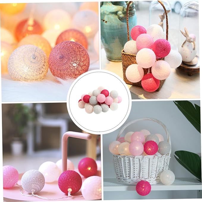 NUOBESTY Festive PVC Battery-Powered Lamp String with Balls Design Lights for Wedding Party and Home Hanging Decoration Portable and Indoor String Lights