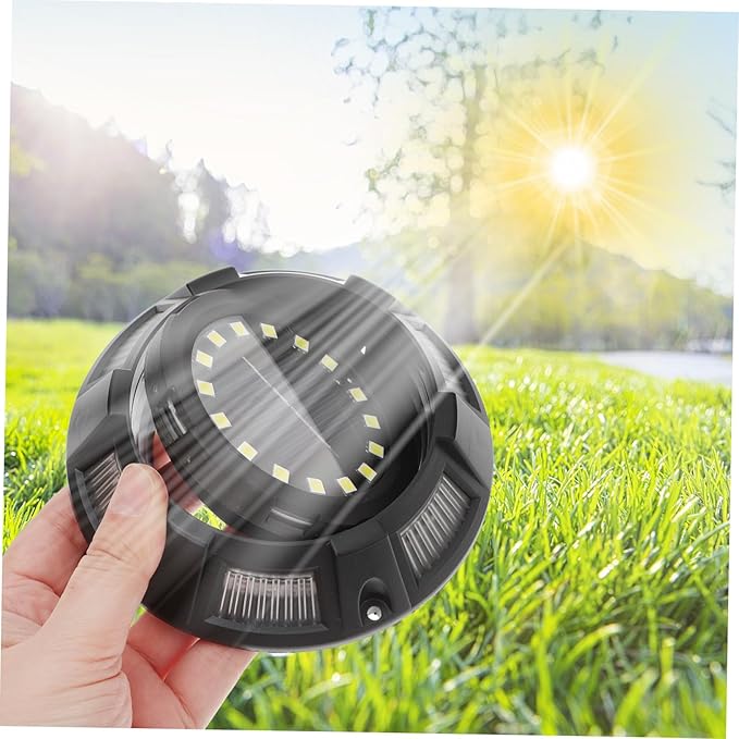 4Pcs Solar Outdoor Ground Lights with Side Glow and Rotatable Design Weatherproof Landscape Lighting for Patio Walkway Lawn Pathway Easy Install Solar Garden Decor