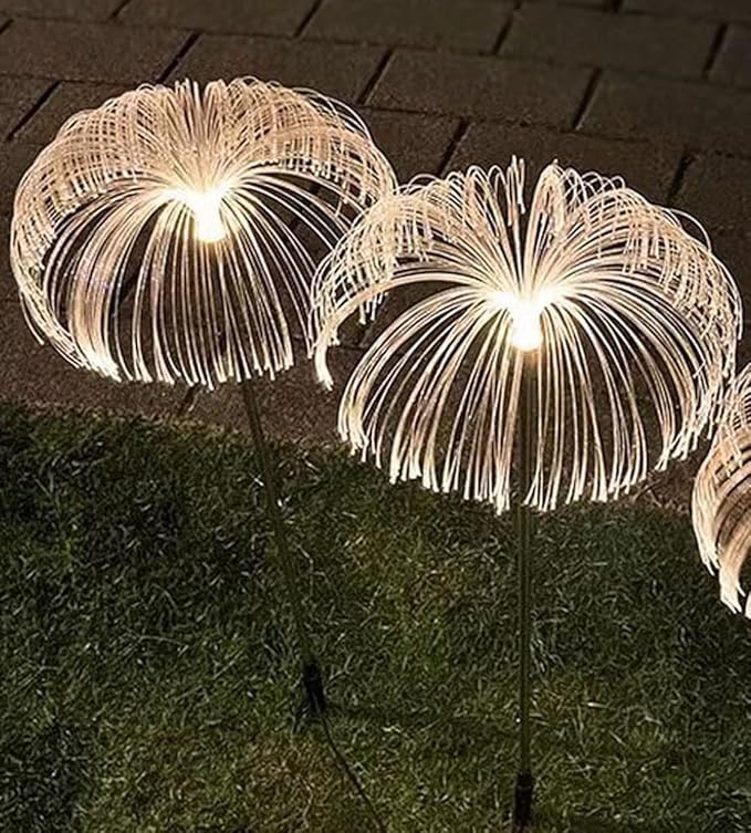 Ulalaza 2PCS Garden Solar Lights Multi-Color Changing LED Flower Stake Light Decorative Landscape Lawn Yard Outdoor Lights The Length 58 * 43 * 81mm/2 * 2 * 3inch Warm Light