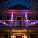 150 LED Red White and Blue US Flag Lights, UL Certified and Commercial Grade 50 Ft White Wire 3-Colored Christmas | Lumora