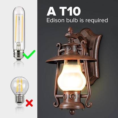 GZBtech Small Rustic Lantern Wall Sconce Outdoor & Indoor, Waterproof Vintage Oil Rubbed Bronze Wall Lamp with Frosted Shade, Wall Mounted Lighting Fixture for Garage Front Door, UL Listed