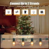 25Ft Frosted White Christmas Lights C9 Vintage Christmas String Lights with 26 Frosted White Bulbs(1 Spare) Hanging | Lumora
