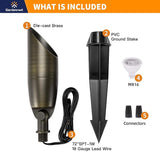 Gardenreet Brass Spot Light Low Voltage - Outdoor Landscape Spotlights LED, 12V Landscaping Uplights Small | Lumora
