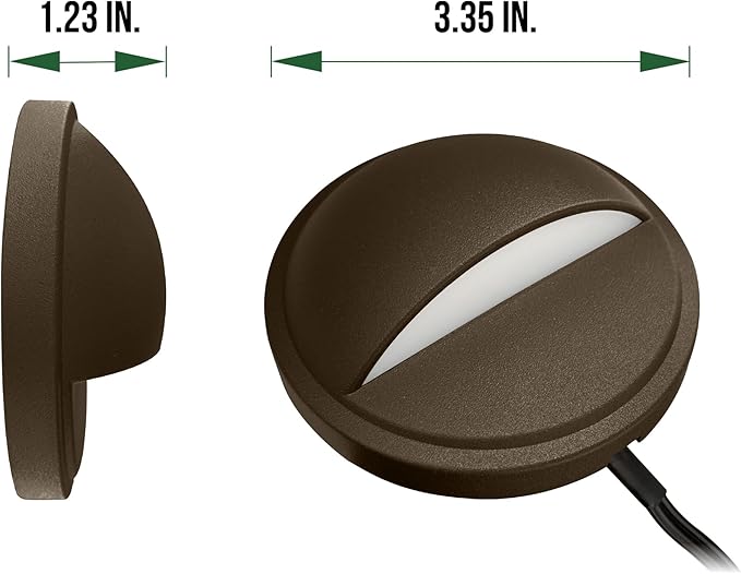 GKOLED Low Voltage LED Deck Lights, 12V AC/DC Landscape Step Railing Fence Light, 2W 2700K Accent Lighting Fixture, Die-cast Aluminum, Dark Brown, 6-Pack
