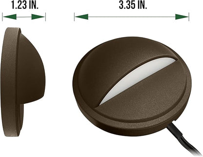 GKOLED Low Voltage LED Deck Lights, 12V AC/DC Landscape Step Railing Fence Light, 2W 2700K Accent Lighting Fixture, Die-cast Aluminum, Dark Brown, 6-Pack