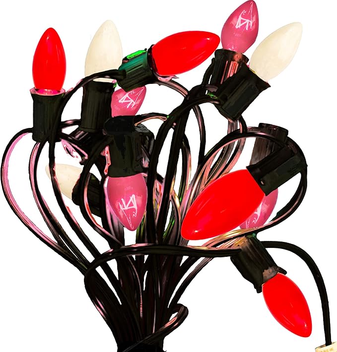 EST. LEE DISPLAY L D 1902 Indoor ＆ Outdoor String Light C7 Ceramic Christmas Steady Replacement Bulbs (Valentine' | Lumora