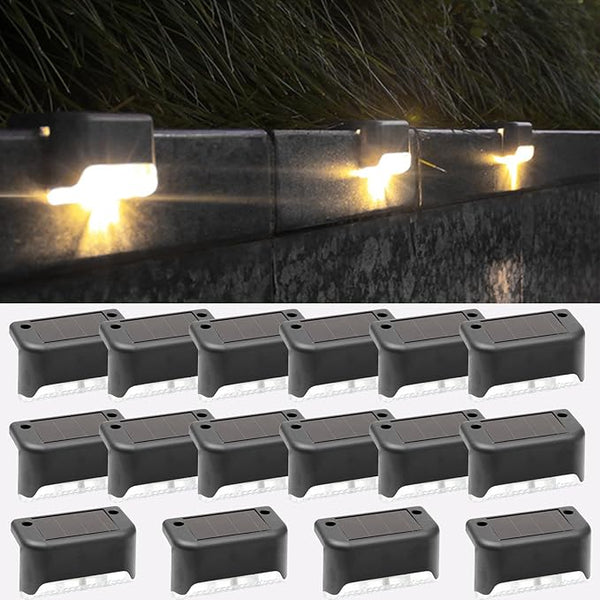 Fohil 16 Pack Solar Fence Lights Outdoor, Solar Step Lights LED Waterproof Patio Decor Solar Powered Deck Light for | Lumora
