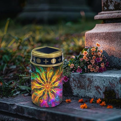 Solar Outdoor Lights Garden Decor Abstract Flower Solar Lights Grave Decorations for Cemetery Memorial Gifts for Loss of Mother Sympathy Gifts for Loss of Dad