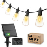 50FT Solar String Lights Outdoor Waterproof IP65 with USB-Charging , Solar Powered LED Patio Lights with 25+2 | Lumora