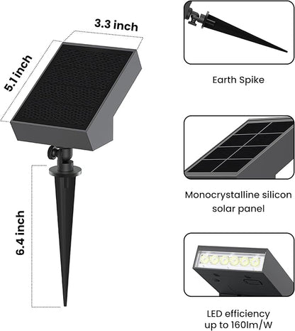Solar Garden Light | 500 Lumens 3000K Warm White Outdoor Pathway & Landscape Lighting | IP65 Waterproof, 3-Day Rainy Performance