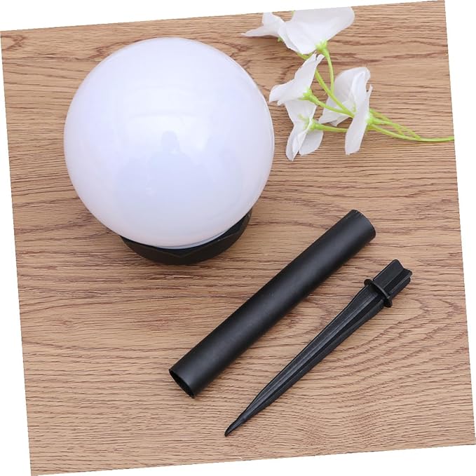 Lurrose 4pcs Solar Lawn Ball Bulb Lights Waterproof Garden Solar Ground Plug Courtyard Landscape Lighting for Outdoor Warm White Yard Path