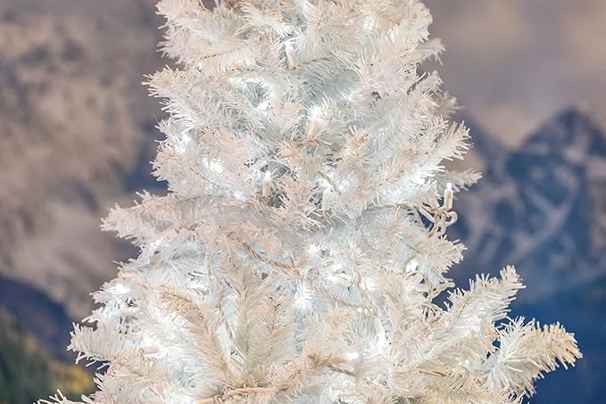 Novelty Lights 34ft Christmas String Lights, 100 Pure White LED Bulbs on White Wire, 4" Spacing, Connectable Indoor Outdoor Commercial Grade Lighting for Holidays Patio Weddings