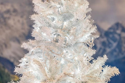 Novelty Lights 34ft Christmas String Lights, 100 Pure White LED Bulbs on White Wire, 4" Spacing, Connectable Indoor Outdoor Commercial Grade Lighting for Holidays Patio Weddings