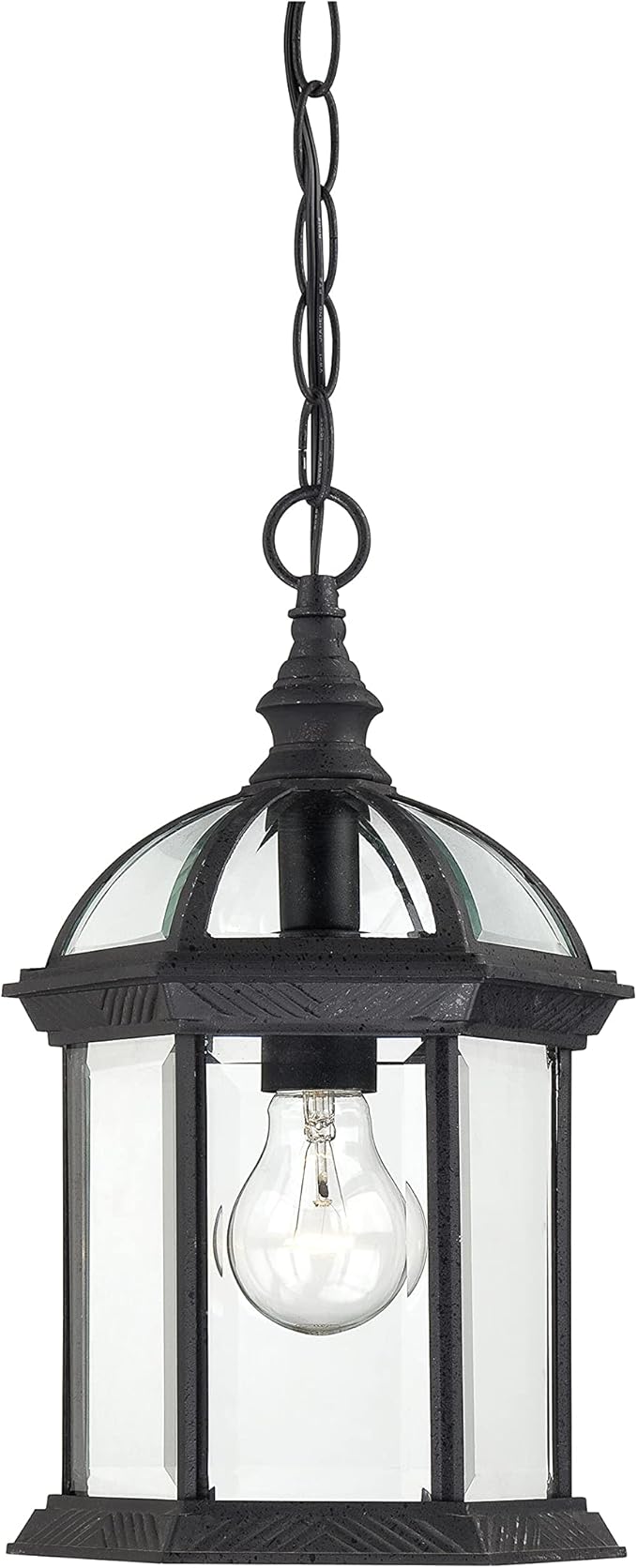 Nuvo Lighting 60/4979 Traditional One Light Hanging Lantern from Boxwood collection in Black finish
