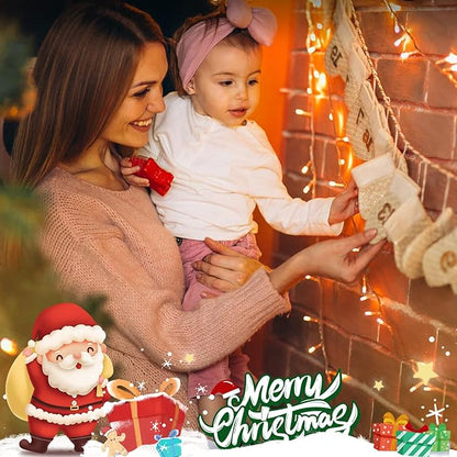JMEXSUSS 33ft 100 LED Orange Christmas Lights, Battery Operated Christmas Lights, Orange String Lights with Remote Indoor Outdoor Waterproof for Fall Xmas Decorations