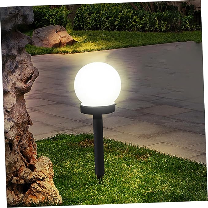 4pcs Solar Lawn Lights Warm White Garden Path Ground Plug Outdoor Waterproof Courtyard Landscape Lighting