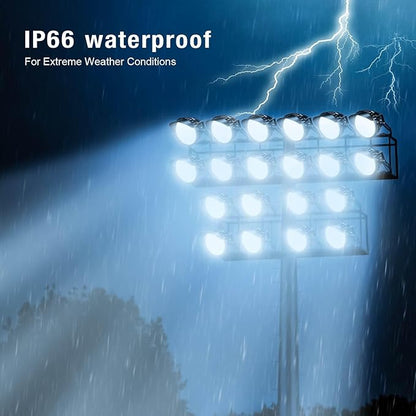 Stadium Lights Outdoor LED, Dimmable 0-600W Heavy-Duty Sport Court Floodlight Super Bright Commercial Arena Light Daylight IP66 10KV Waterproof Round for High Mast Ideal Large Field Lighting