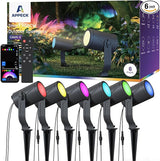 APPECK Smart Landscape Lighting Kit 36W, RGBCW Smart Landscape Lights 6 Pack, IP65 Waterproof Outdoor Spotlights | Lumora