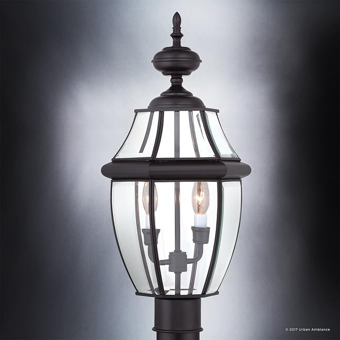 Urban Ambiance Luxury Colonial Outdoor Post Light, Large Size: 21" H x 11" W, with Tudor Style Elements, Versatile | Lumora