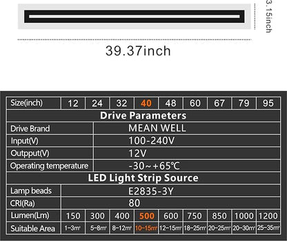 LED Long Wall Light Outdoor Wall Mounted Modern Lighting Fixture IP65 Waterproof Outdoor Wall Light, Suitable for Courtyard/Exterior Wall/Patio(Dimmable, 39.4inch)
