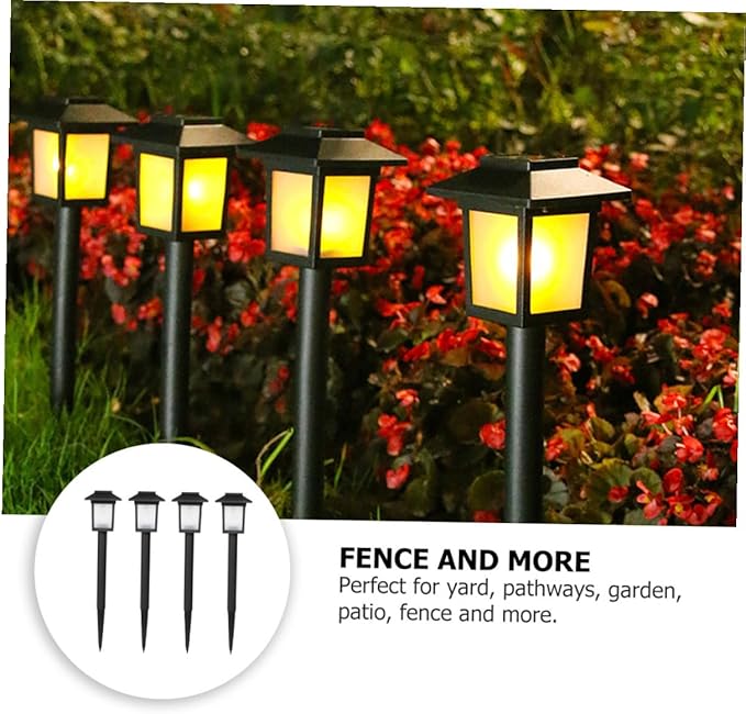 Uonlytech 4Pcs Solar Garden Lights Outdoor LED Ground Insert Lamps for Pathways Lawn Patio Landscape Lighting