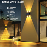 Solar Fence Lights,6Pack Warm White Up & Down Solar Wall Lights Waterproof 100 Lumens Dusk to - Outdoor Path Light | Lumora