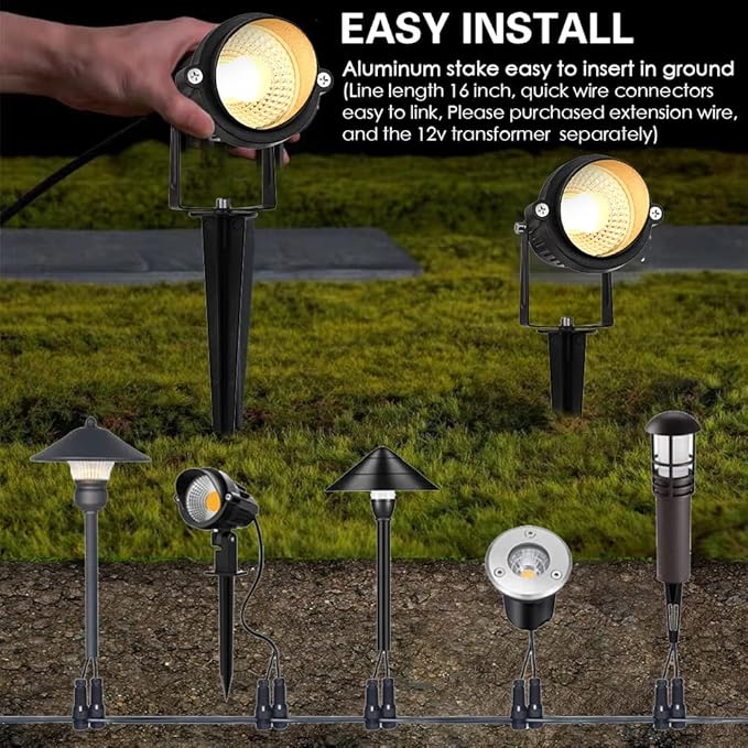EAGLOD 5W Landscape Lighting,Low Voltage Landscape Lights, Outdoor 12V~24V Waterproof Landscape Spotlight for | Lumora