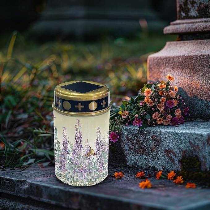 Lavender Solar Lights Outdoor Waterproof Solar Pathway Lights LED Solar Lantern Landscape Lighting Solar Stake Lights,Pretty Spotlight,Wall Light Auto On/Off