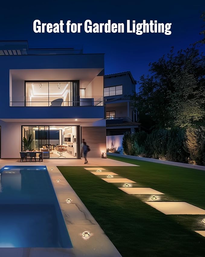 Solar Driveway Lights Dock Lights Waterproof 24 Pack, 2 Colors in 1 Outdoor LED Solar Deck Light, Solar Powered | Lumora