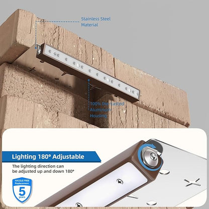 Hardscape Lighting Retaining Wall Lights IP67 Waterproof, 7 Inch LED Outdoor Step Lights Low Voltage 12V, 2700K, Landscape Lights for Outdoor Kitchen Stone Walls Patio Deck Stair (Warm White, 12 Pack)