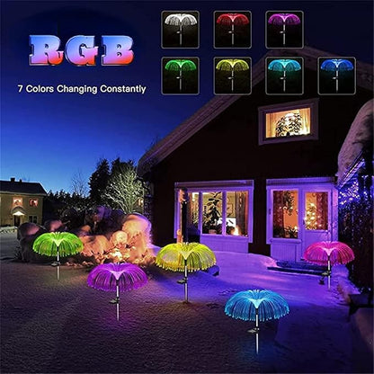 Solar Garden Lights Garden Lights Solar Outdoor Solar Jellyfish Lights Waterproof Solar Garden Lights 7 Colors Replacement Pathway Lights Solar Sunflowers For Garden Patio Decorations Garden Lights Wa