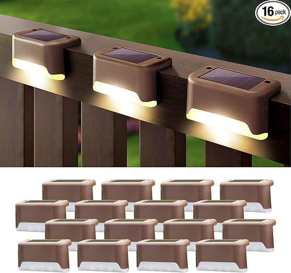 Solar Deck Lights Outdoor 16 Pack,Solar Step Lights Waterproof for Stairs,Step,Patio Front Porch,Backyard | Lumora