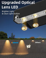 VOLISUN Solar Deck Lights 12 Pack, Warm White Glow LED Large Size Lamp, IP65 Waterproof Step Lights Outdoor for | Lumora