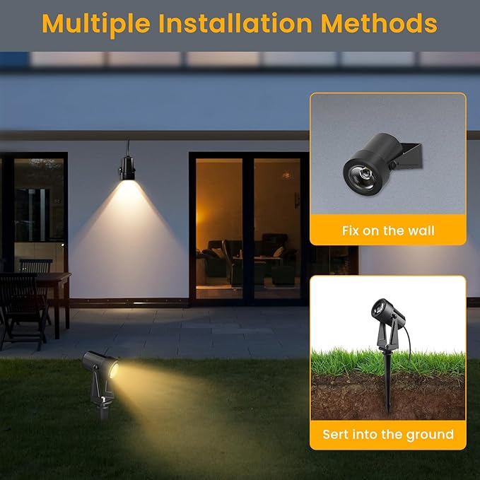 Low Voltage Landscape Lighting,6 Pack Outdoor LED Landscape Spotlights with Transformer 27V Garden Lights Pathway | Lumora