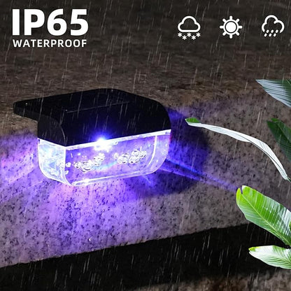 Solar Step Lights Outdoor, 8 Pack RGB Color Changing Christmas Solar Fence Lights, Waterproof Deck Lights for Outside, Step, Fence, Deck, Stair, Pool and Yard