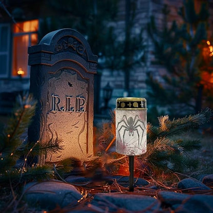 Outdoor Solar Garden Lights,Spiders Waterproof Solar Outdoor Lights,Solar Stake Lights for Cemetery Grave Garden Patio Yard Lawn Decoration