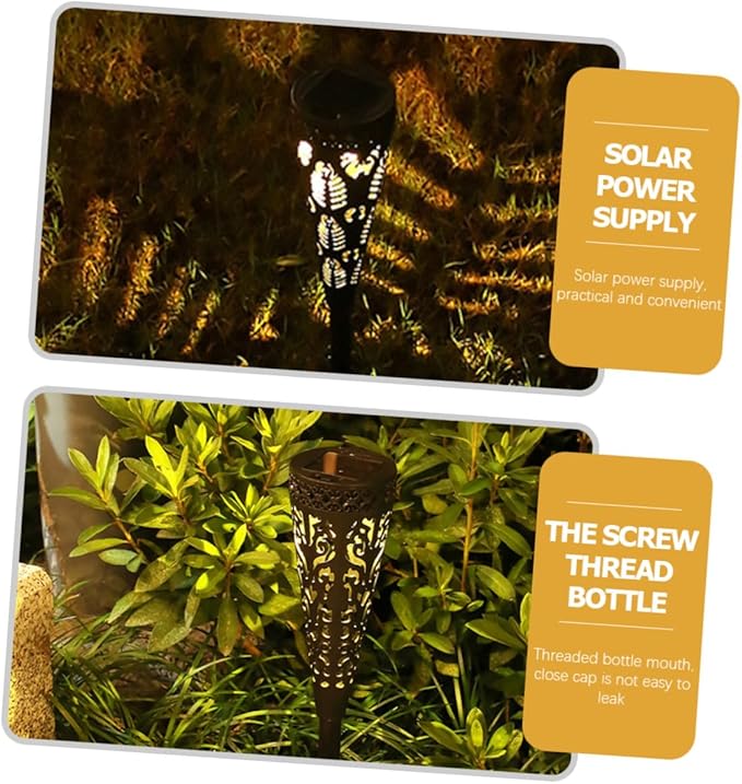 4 Pieces Solar Pathway Lights Outdoor LED Garden Decorative Solar Powered Waterproof Lawn Landscape Lighting Warm | Lumora