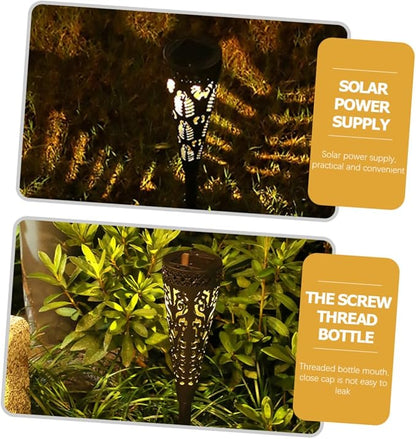 4 Pieces Solar Pathway Lights Outdoor LED Garden Decorative Solar Powered Waterproof Lawn Landscape Lighting Warm White