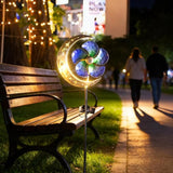 Solar Moon Windmill Decorative Garden Light - Metal Stake Windmill with Glass Ball LED, Outdoor Lawn Lamp for Yard | Lumora
