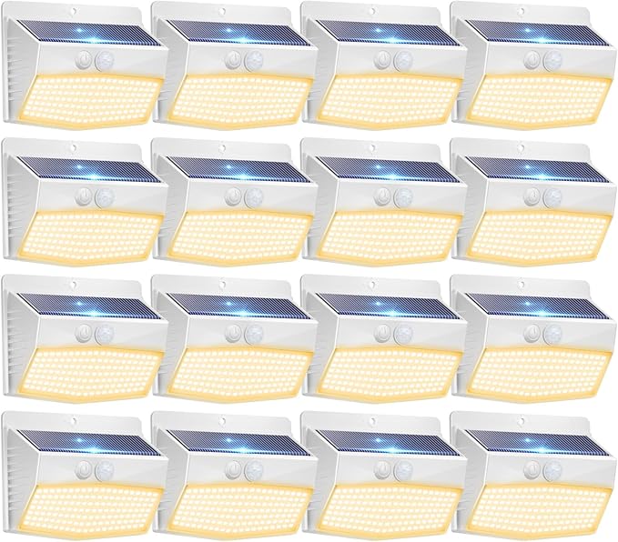 Peasur 16 Packs Solar Outdoor Lights Motion Sensor Solar Security Lights Waterproof with 3 Lighting Modes Solar | Lumora