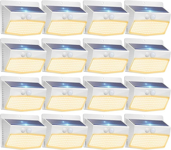 Peasur 16 Packs Solar Outdoor Lights Motion Sensor Solar Security Lights Waterproof with 3 Lighting Modes Solar | Lumora
