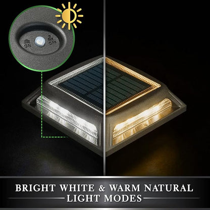 Classy Caps Muskoka Universal Solar Light, SLD505B, Warm and Cool Light Modes, Fits 3.5x3.5 & 4x4 Posts, Black Aluminum, Solar-Powered, Auto On, Durable Design, Ideal for Posts, Paths, Gardens