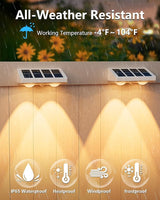 VOLISUN Solar Fence Lights Outdoor, 8 Pack Fence Lights Solar Powered with Warm White LED Spot Lens, IP65 | Lumora
