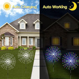 Outdoor Solar Garden Lights,Firework Lights 4 Pack Waterproof Decorative Pathway Lights,120Led Firefly Lights Solar | Lumora