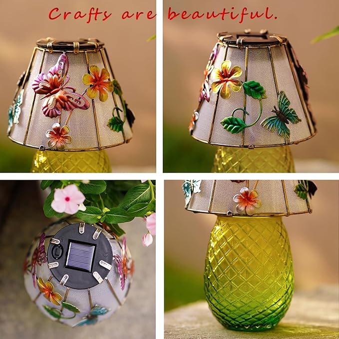 Butterfly Solar Garden Lights Outdoor Decor - Waterproof Tabletop Solar Lamp - Cordless Table Lamps for Garden | Lumora