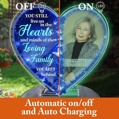 Personalized Memorial Solar Lights - Outdoor Light Garden Decor - Grave Decorations for Cemetery Memorial Sympathy Gift for Loss of Loved One
